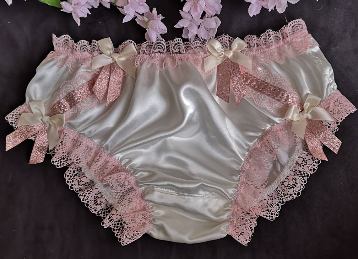 Ivory Vintage Style Satin Sissy Panties With Sparkly Ribbon - Etsy