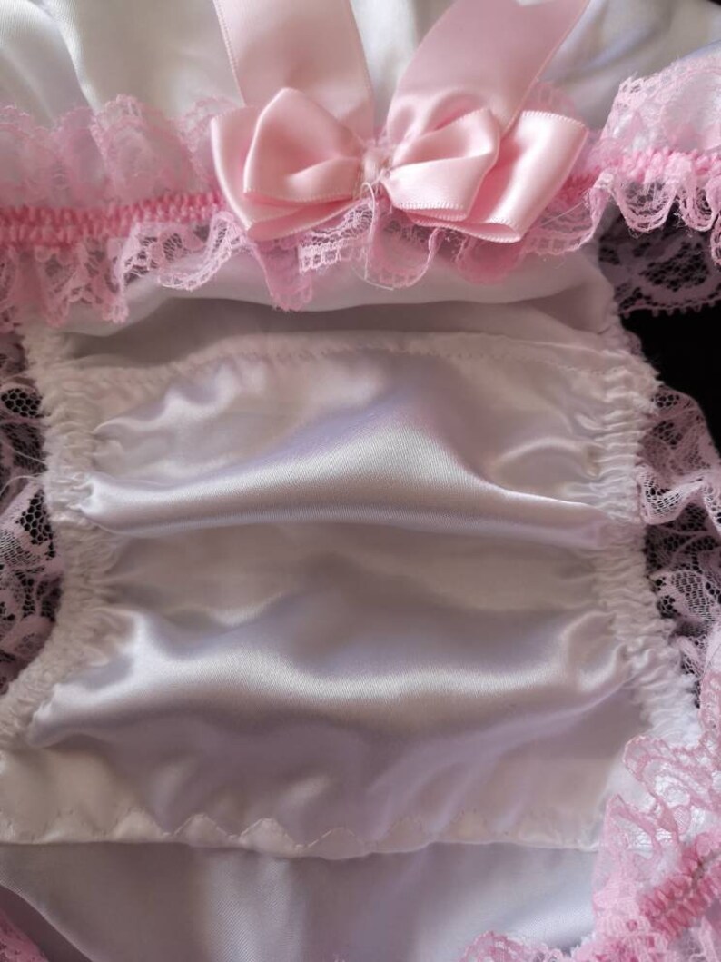 Bridal White Satin Bikini Panties Ribbon Lace & Bows. Made Etsy