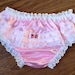 Baby Pink Bikini Panties - Slippery Satin Sissy Knickers - Frilly Bum Ruffle - Made to Order - Medium up to XXL 