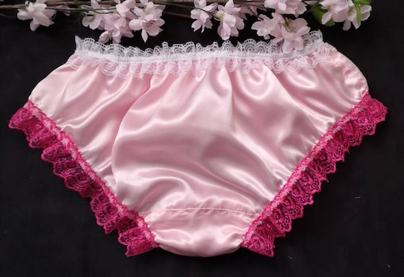 Slip In Raso Rosso BlackButterfly Con Bordura Roselline – Tanga Sissy, Taglie 10-20