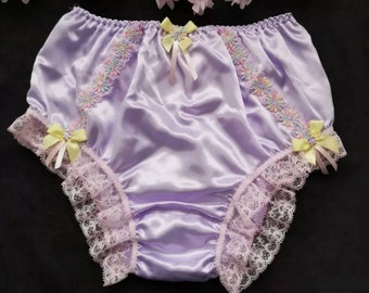 Purple lace panty up denim petticoat