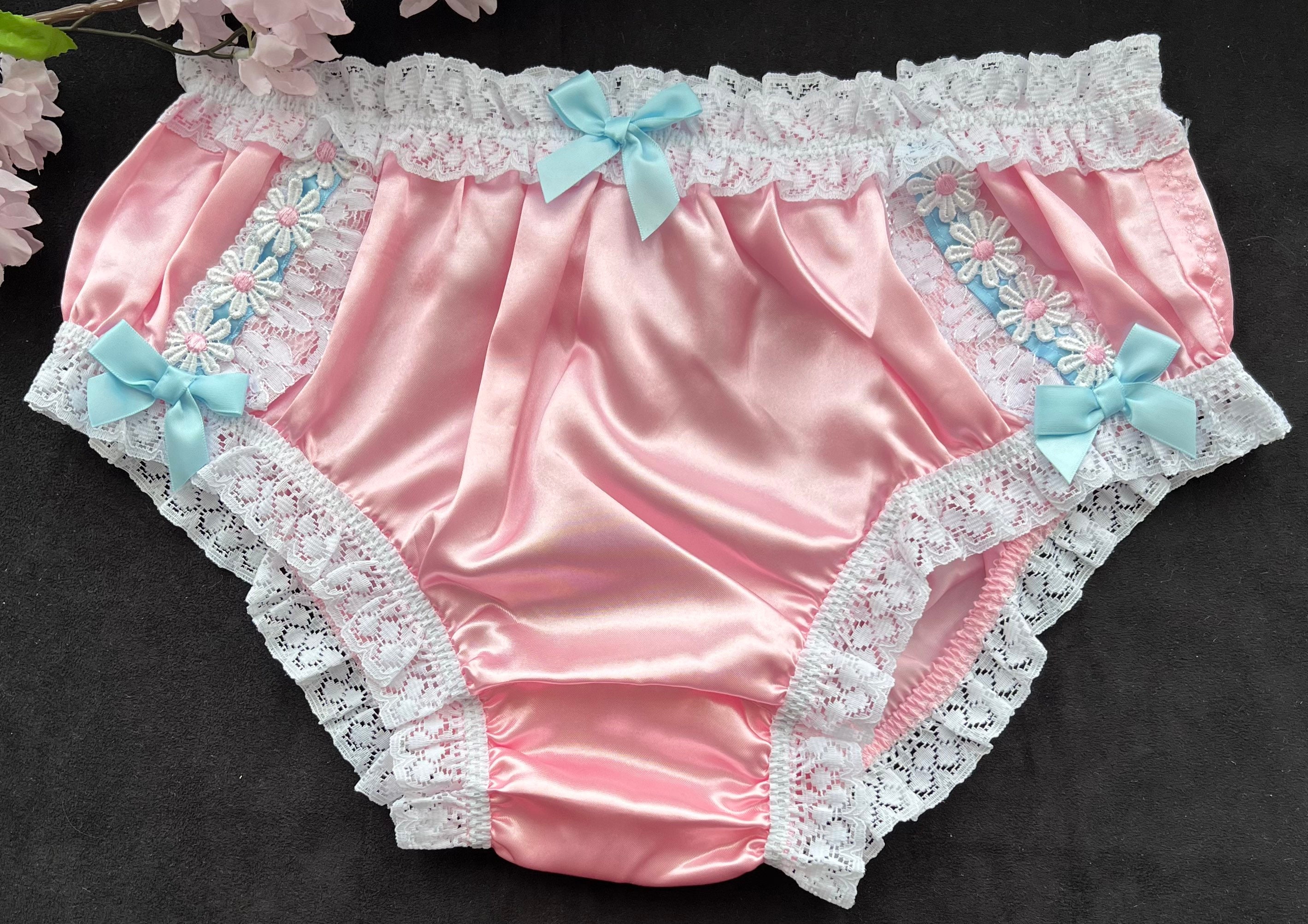 LARGE Baby Pink or Baby Blue Bikini Panties/sensually Soft Satin