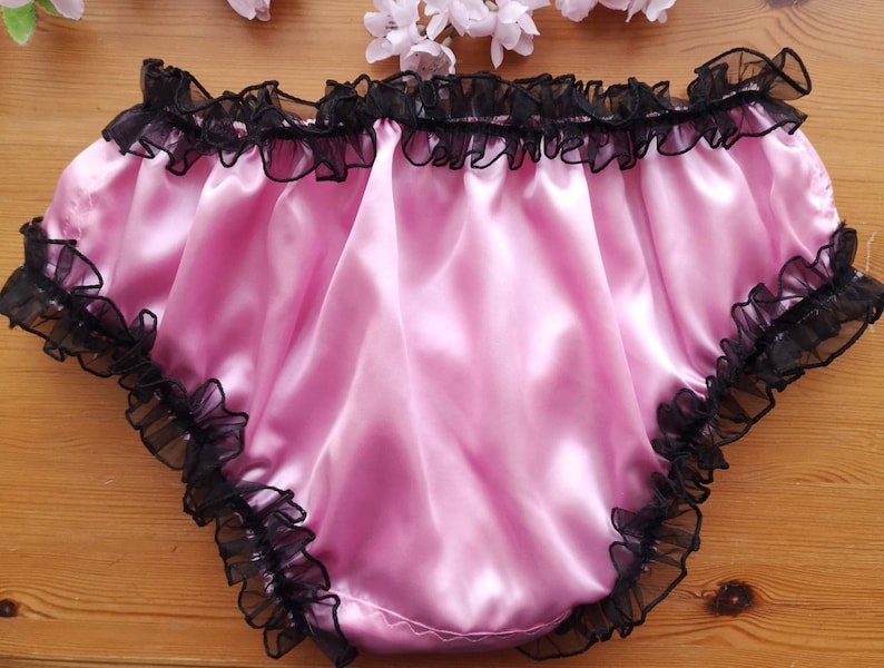Baby Pink Satin Bikini Panties With Lace and Ribbon Detail. Etsy