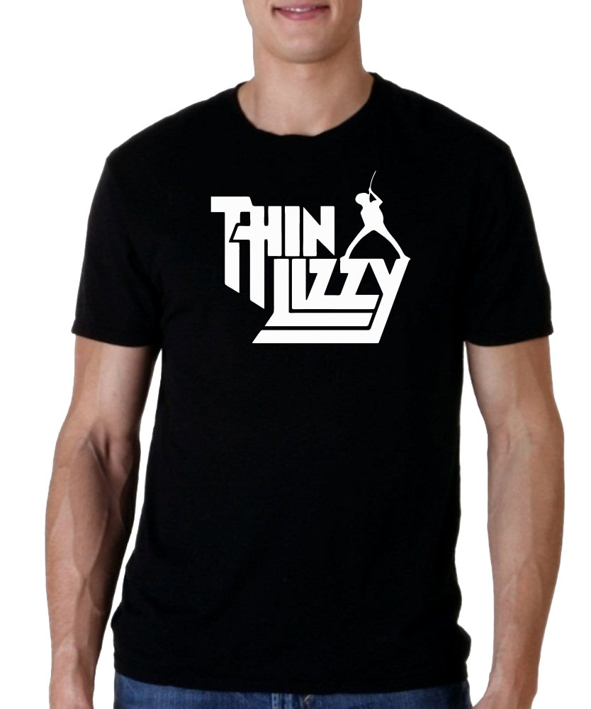 Official Thin Lizzy T-Shirt - Maglietta Uomo Con Trifoglio, 280 G/mq, 80% Cotone 20% Poliestere, Licenza Ufficiale