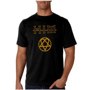 T-shirt homme garçon HIM love metal Ville Valo gold différentes tailles différentes tailles