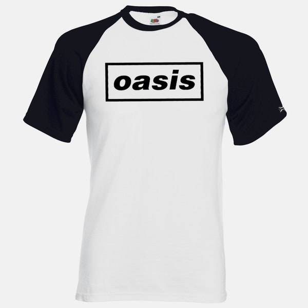 T-shirt baseball bicolore homme garçon groupe Oasis brit pop rock