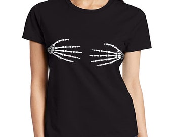 Skeleton hands women t shirt different sizes