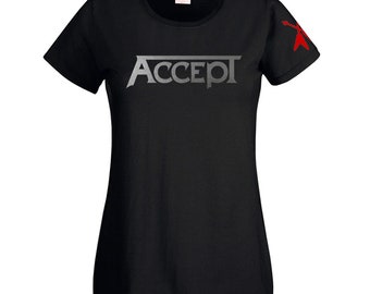 Accept heavy metal band women t shirt different sizes