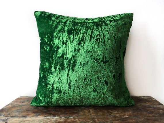 Emerald Green Velvet pillow cover 20x20 Emerald Green Velvet Decorative Pillow