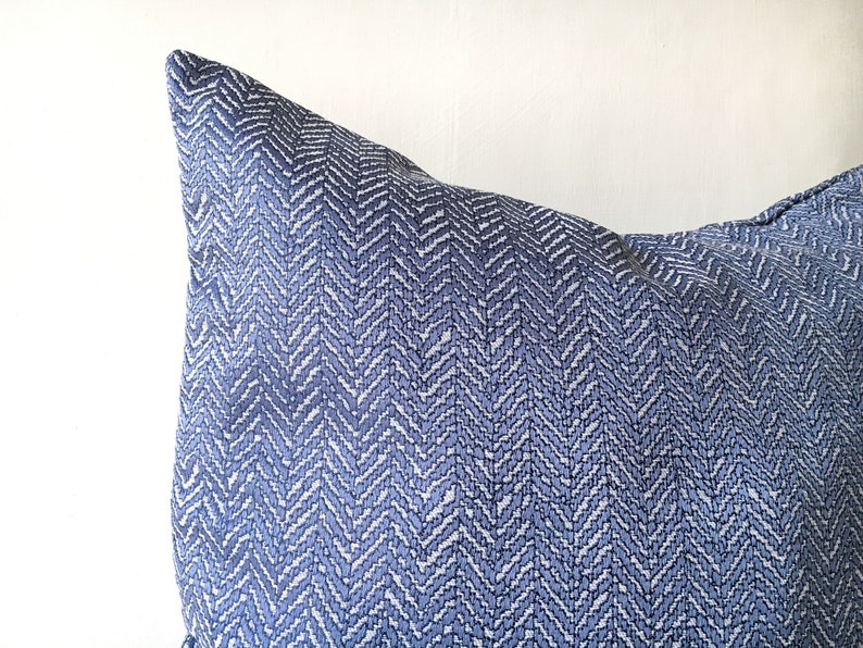 Woven Blue Pillow cover 26x26 euro sham 22x22 Embroidered Etsy