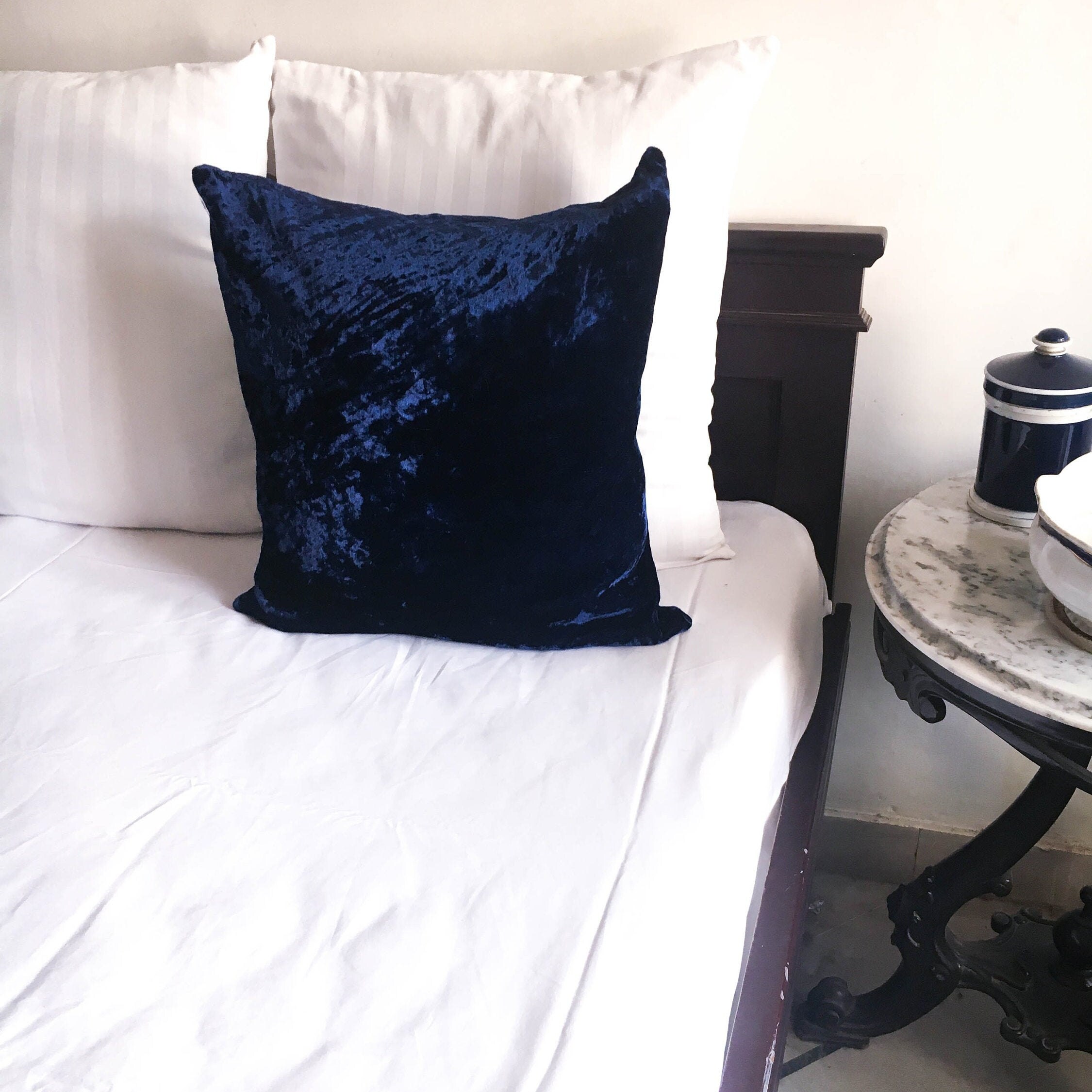 Navy Blue Velvet pillow cover 26x26 pillow cover 20x20 22x22 Etsy
