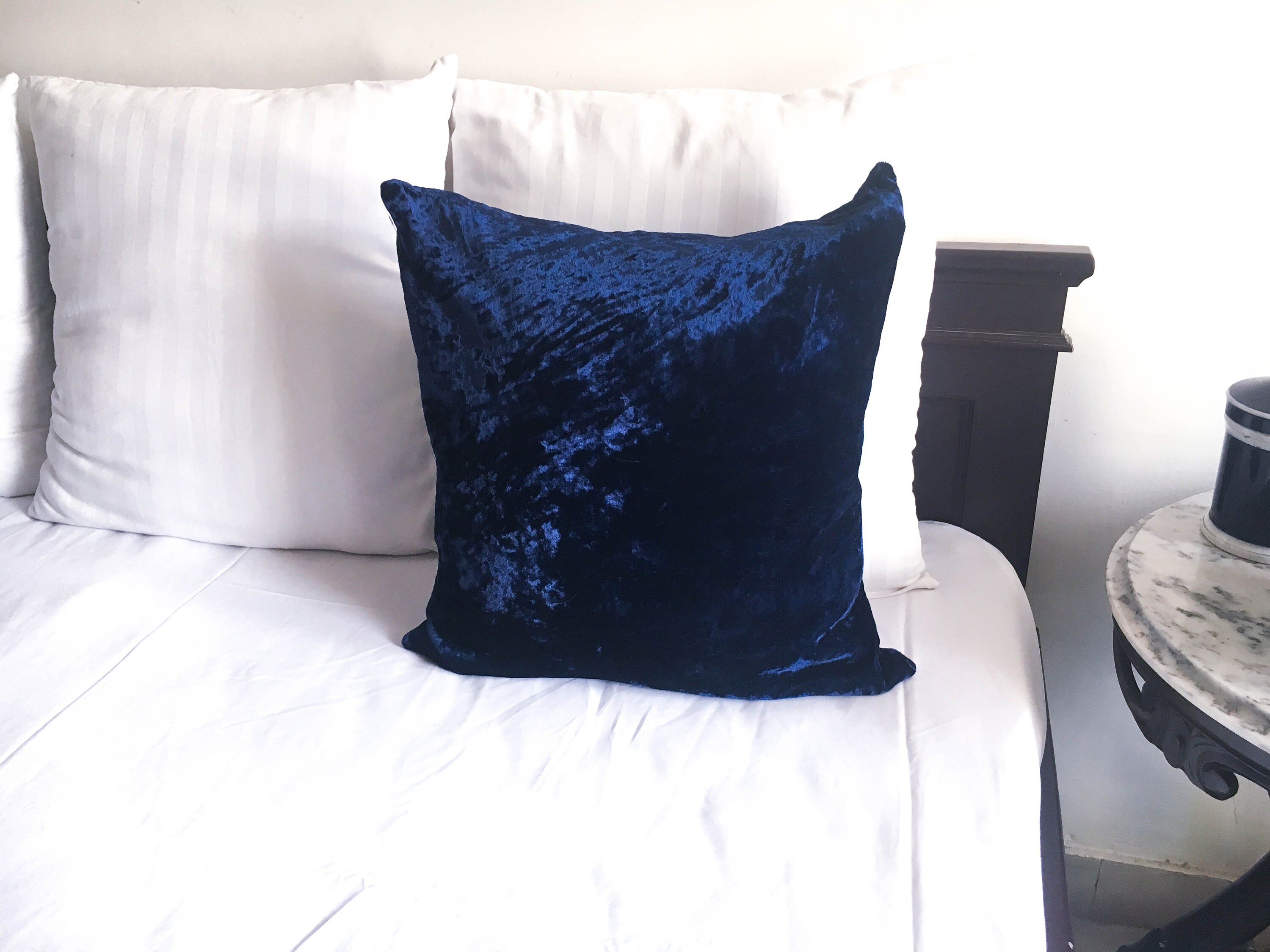 Navy Blue Velvet pillow cover 26x26 pillow cover 20x20 22x22 Etsy