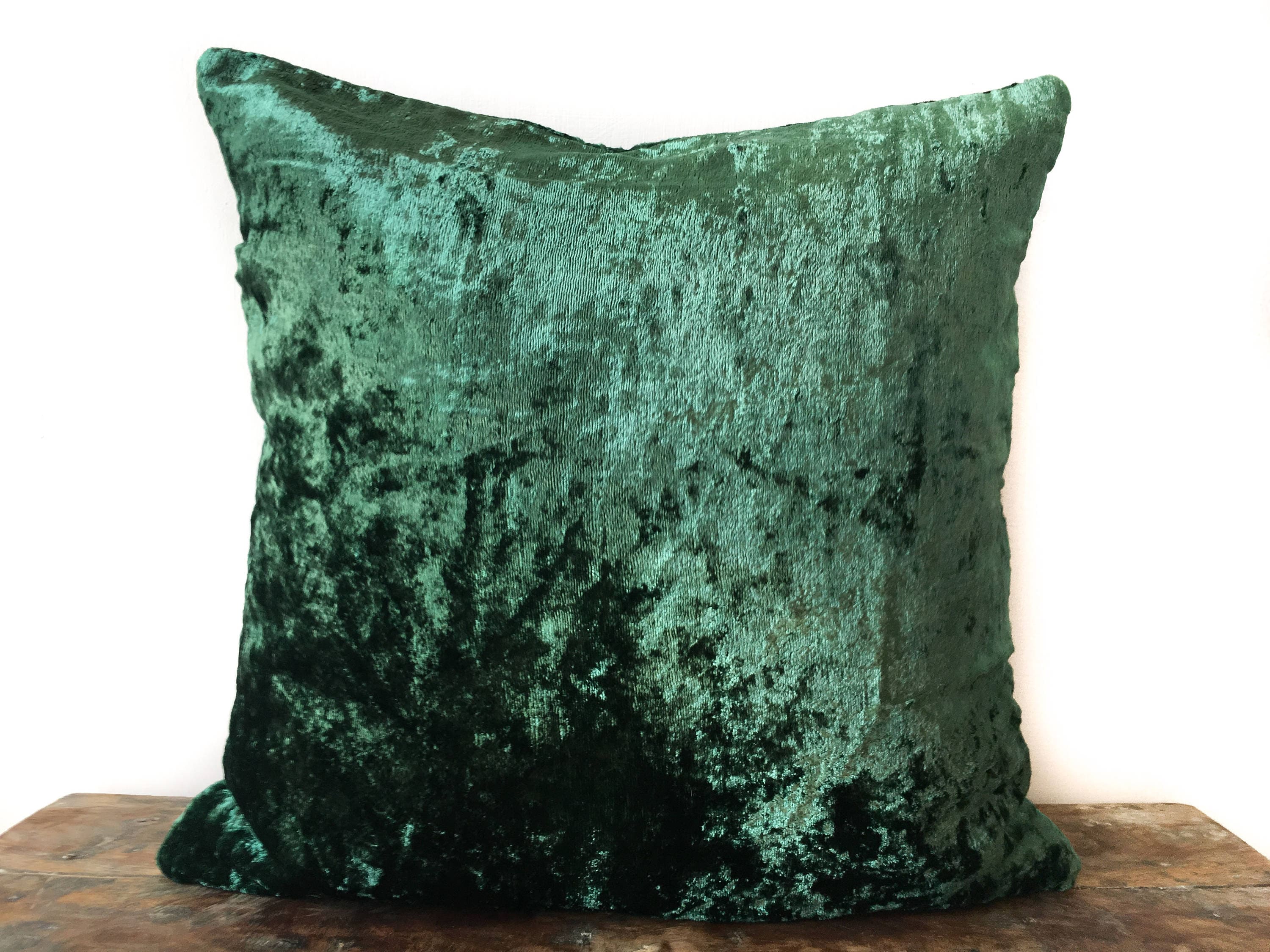 Emerald Green Velvet pillow cover 20x20 throw pillow 16x16