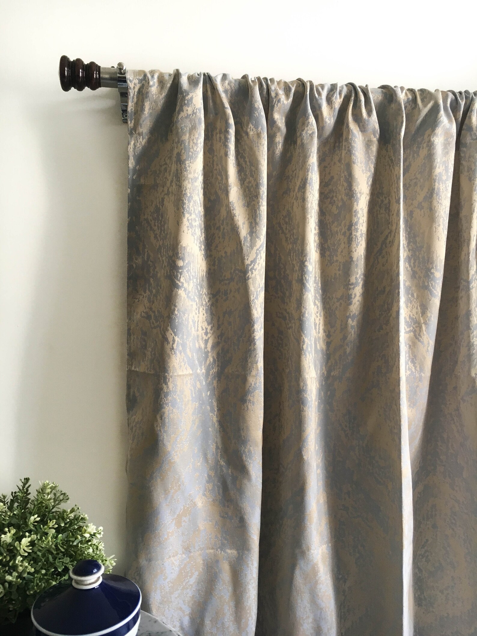 Vintage Gold Blackout curtain panel 84 96 108 120 130 inch Etsy