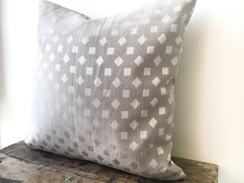 Gray Silver Pillow cover 22x22 Embroidered Pillow 26x26 Euro Etsy