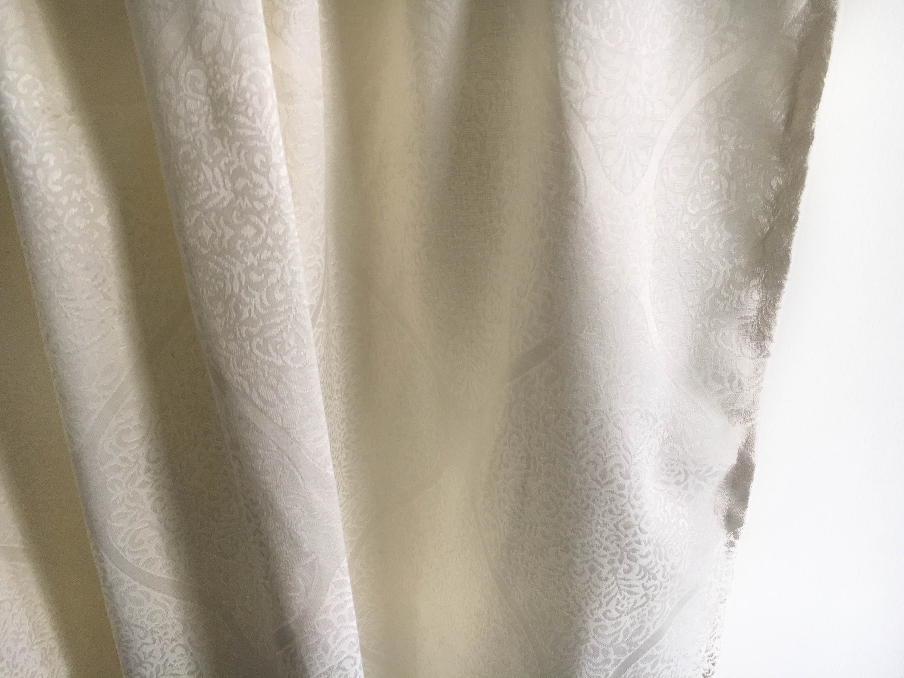 White Boho curtain panels Blackout curtains Window curtain | Etsy