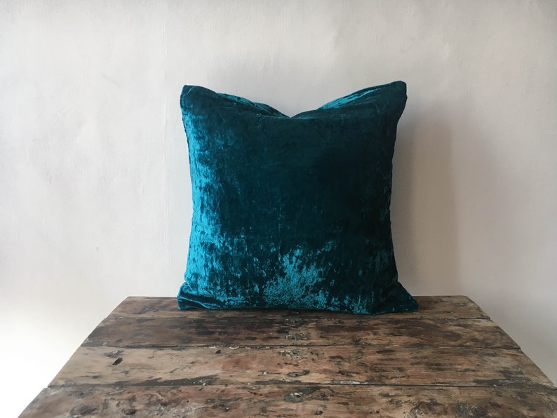 Teal Velvet Pillow cover 26x26 Euro sham teal throw pillow Etsy