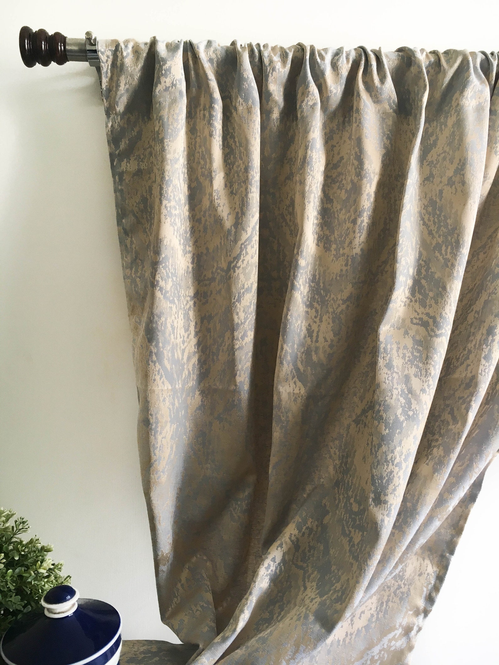Vintage Gold Blackout curtain panel 84 96 108 120 130 inch Etsy