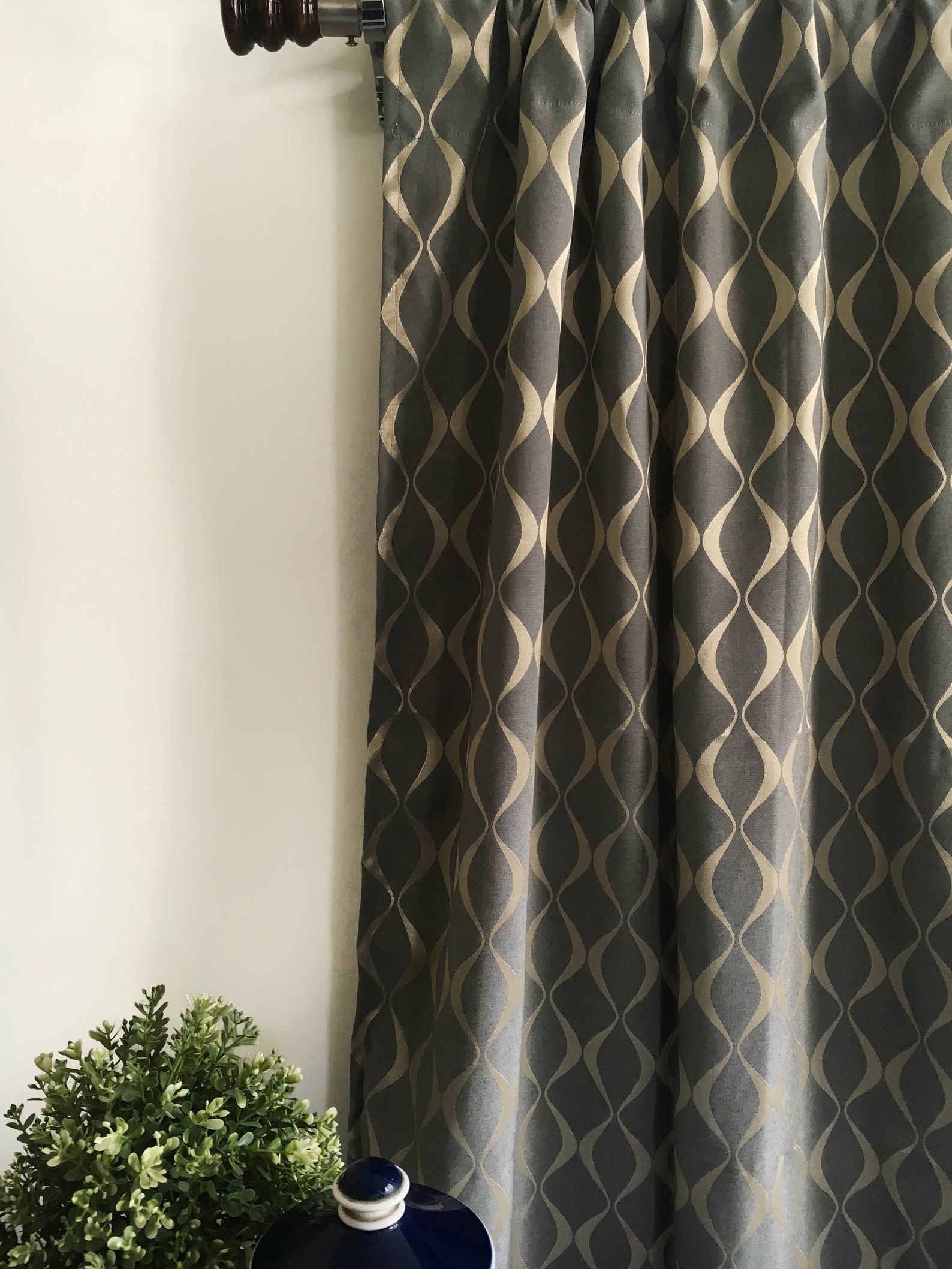 Black Gold curtain panel 84 90 96 108 120 inch Blackout Etsy