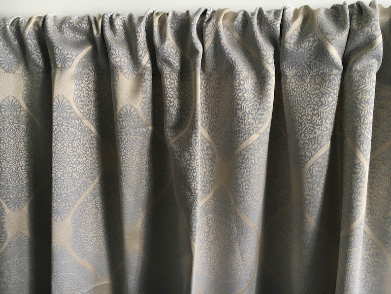 Gold Damask Curtain Panels 84 96 108 120 130 Inch Moroccan Etsy