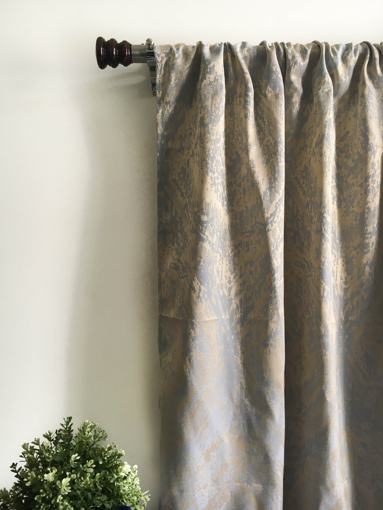 Vintage Gold Blackout curtain panel 84 96 108 120 130 inch Etsy