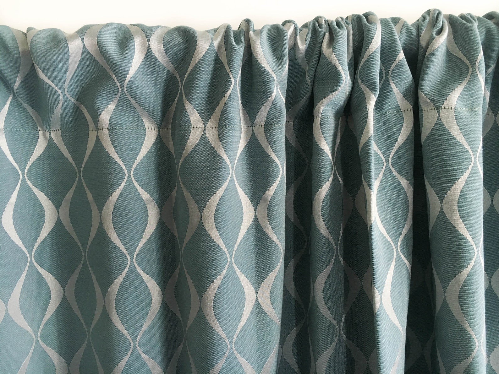 Teal Curtain panel 84 90 96 108 120 inch Teal Grey blackout | Etsy