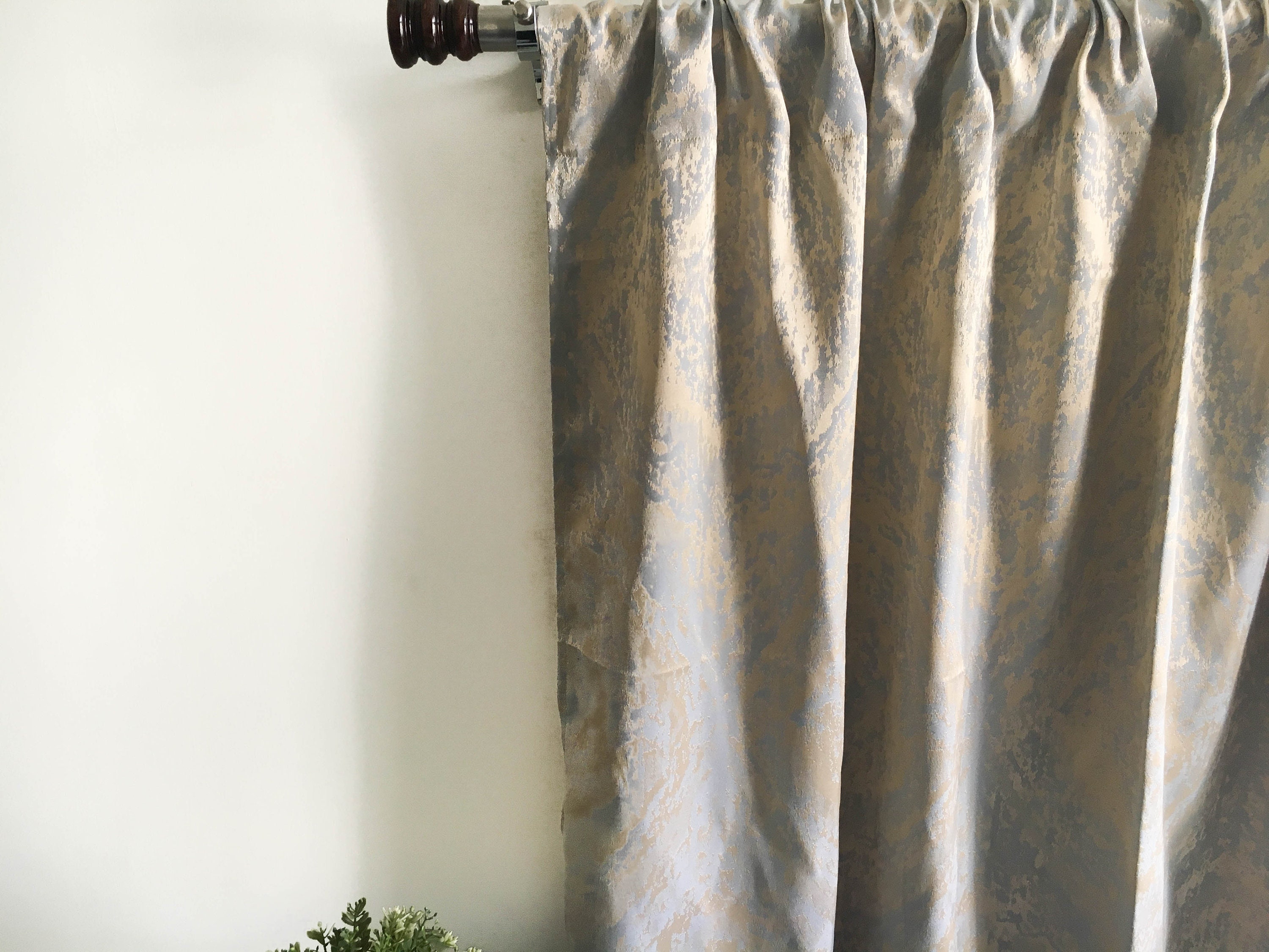 Vintage Gold Blackout curtain panel 84 96 108 120 130 inch Etsy