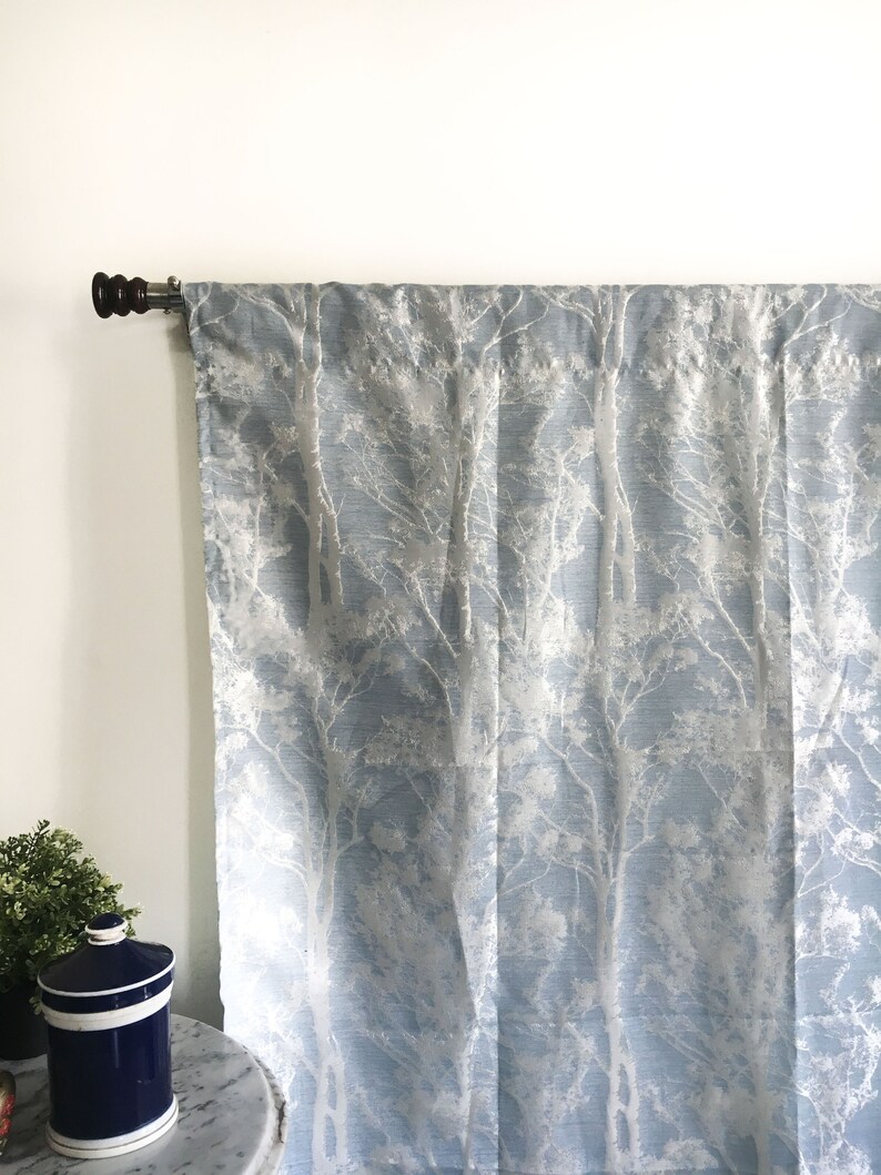 Steel Blue Curtains Silk Curtain Panels Blackout Curtains Etsy