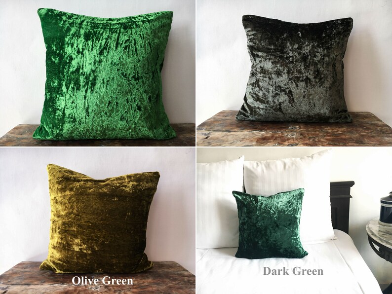 Green Velvet Pillow Covers 22x22 26x26 Euro Sham 24x24 20x20 Etsy