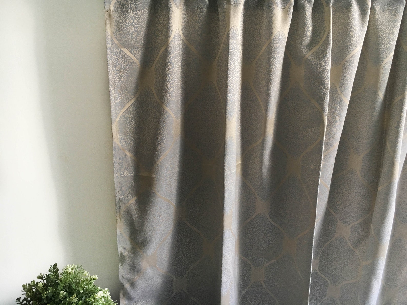 Gold Damask curtain panels 84 96 108 120 130 inch Moroccan Etsy