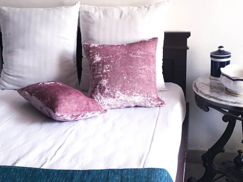 Mauve Velvet Pillow Cover Rose Purple Velvet Pillow Etsy