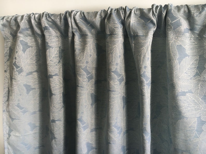 Steel Blue White Blackout Curtain Panels 84 96 108 120 130 Image 0