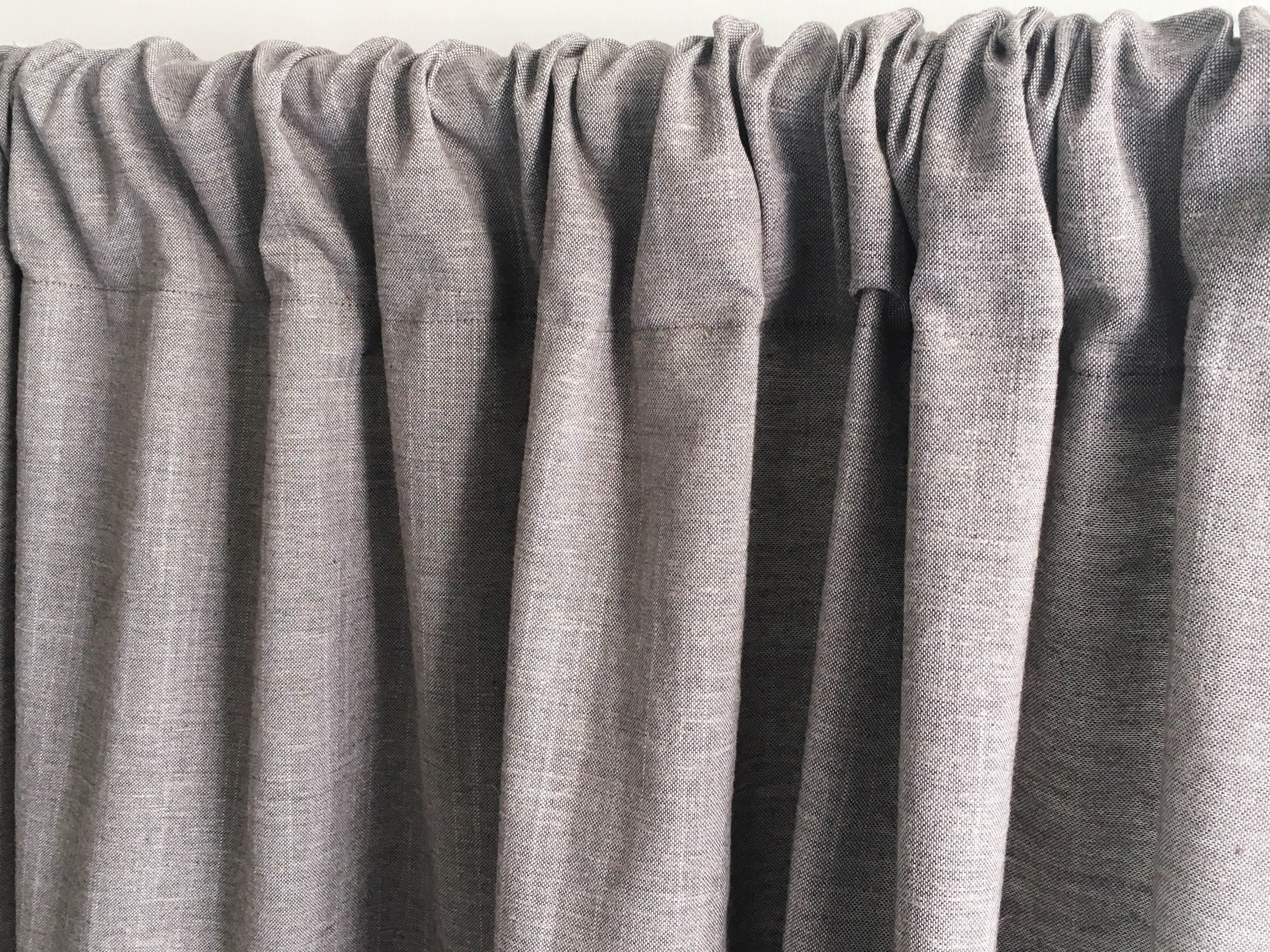 Natural Grey Linen Window Drape Stonewashed Linen Curtain Etsy