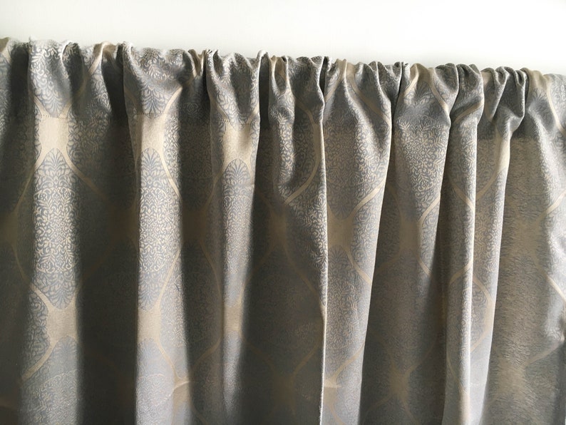 Gold Damask Curtain Panels 84 96 108 120 130 Inch Moroccan Etsy