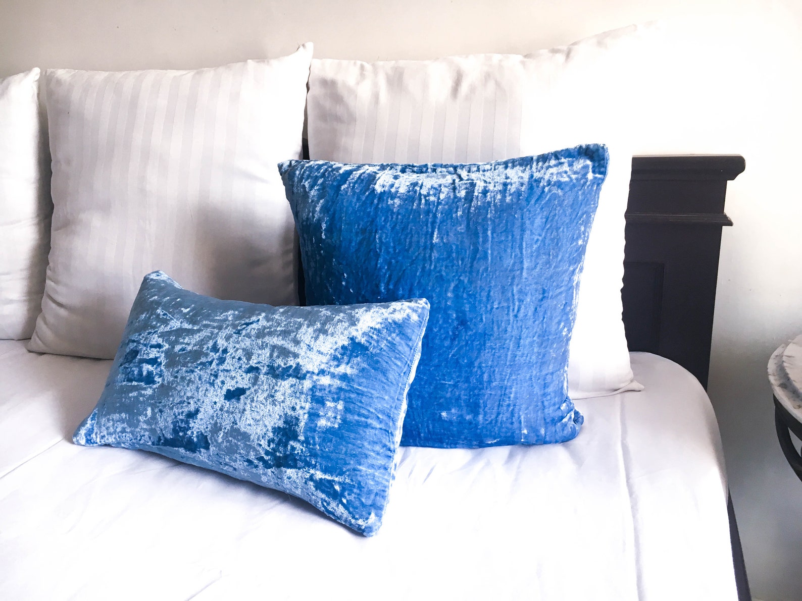 Light Blue Velvet pillow cover 26x26 Christmas Home Decor Etsy