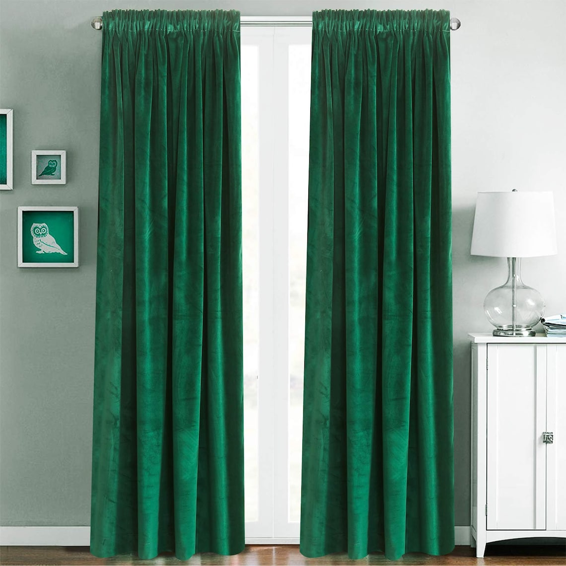 Emerald Green Velvet Curtains Custom Made Luxury Soft Velvet Etsy