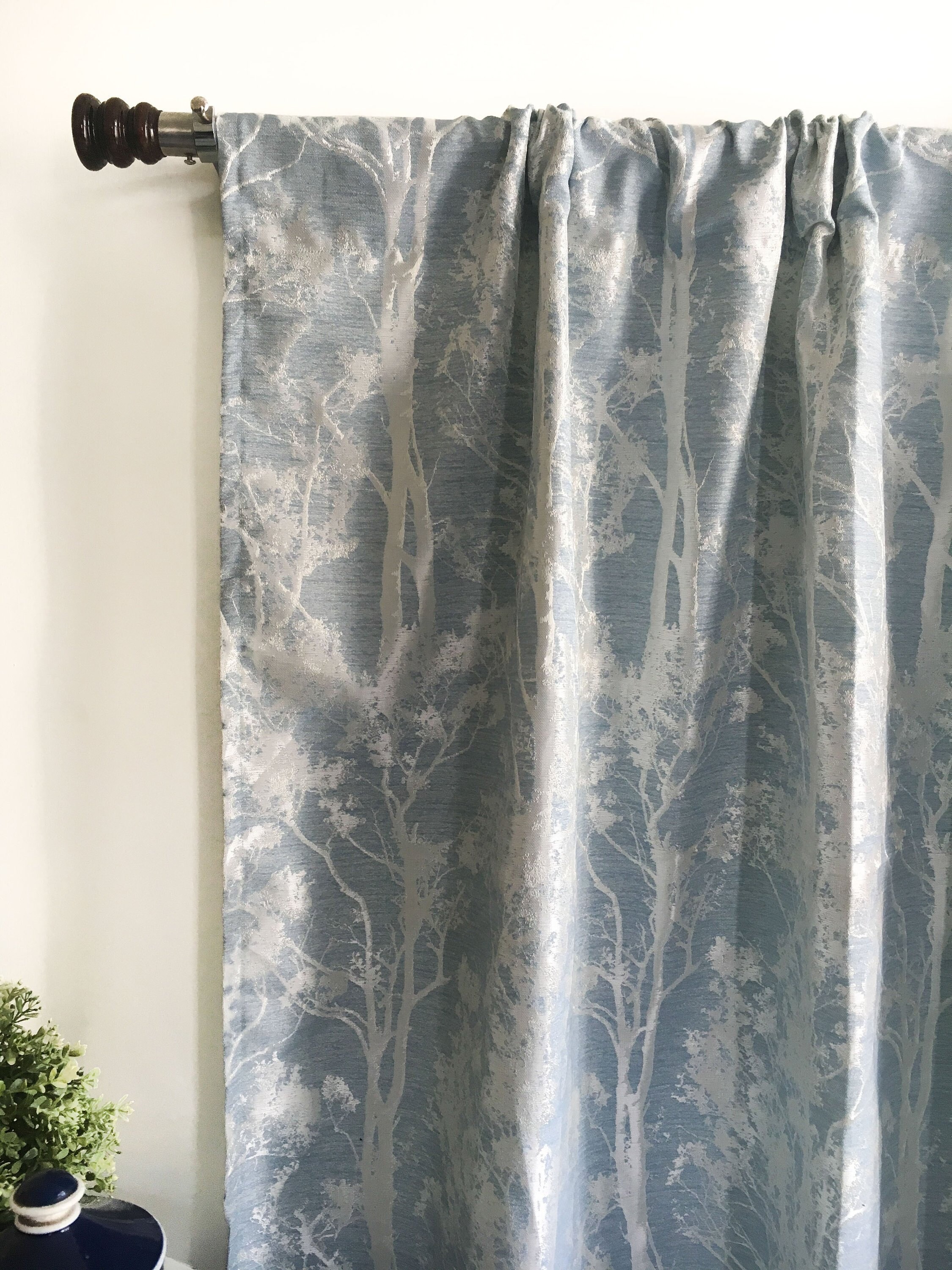Steel Blue Curtains Silk Curtain Panels Blackout Curtains Etsy