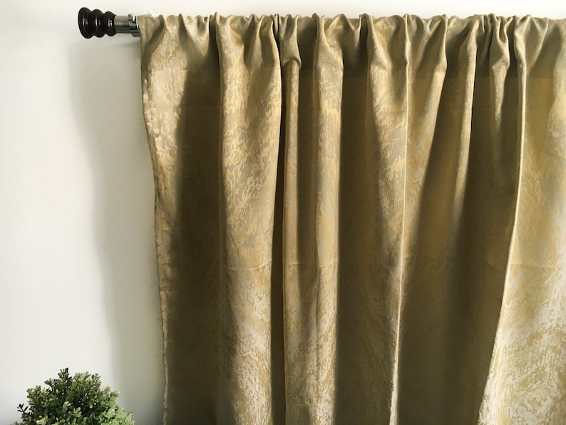 Metallic Gold curtain panels Blackout curtains Window Etsy