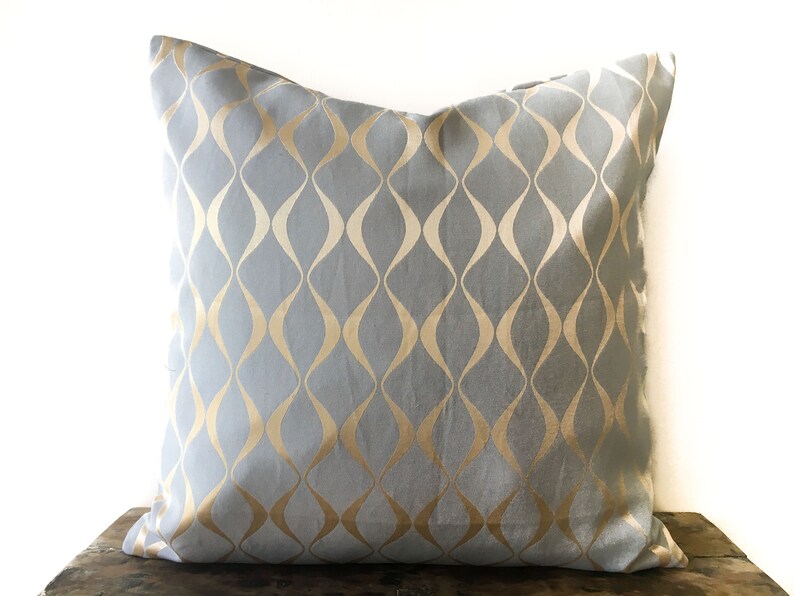 Grey Gold Woven Pillow Cover 26x26 Euro Sham Gray Throw Pillow Etsy
