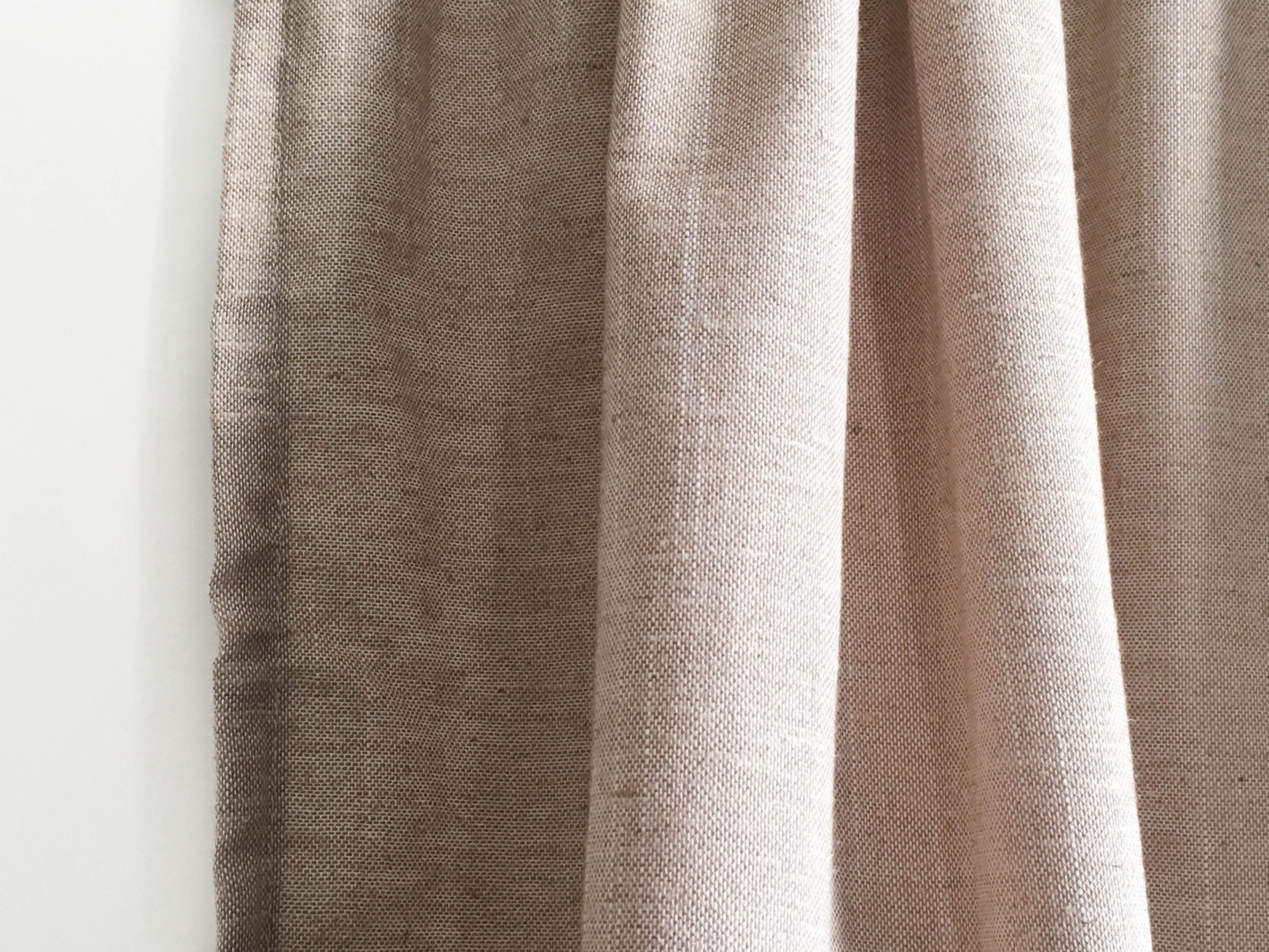 Natural Beige Linen Window Drape Stonewashed Linen Curtain Etsy