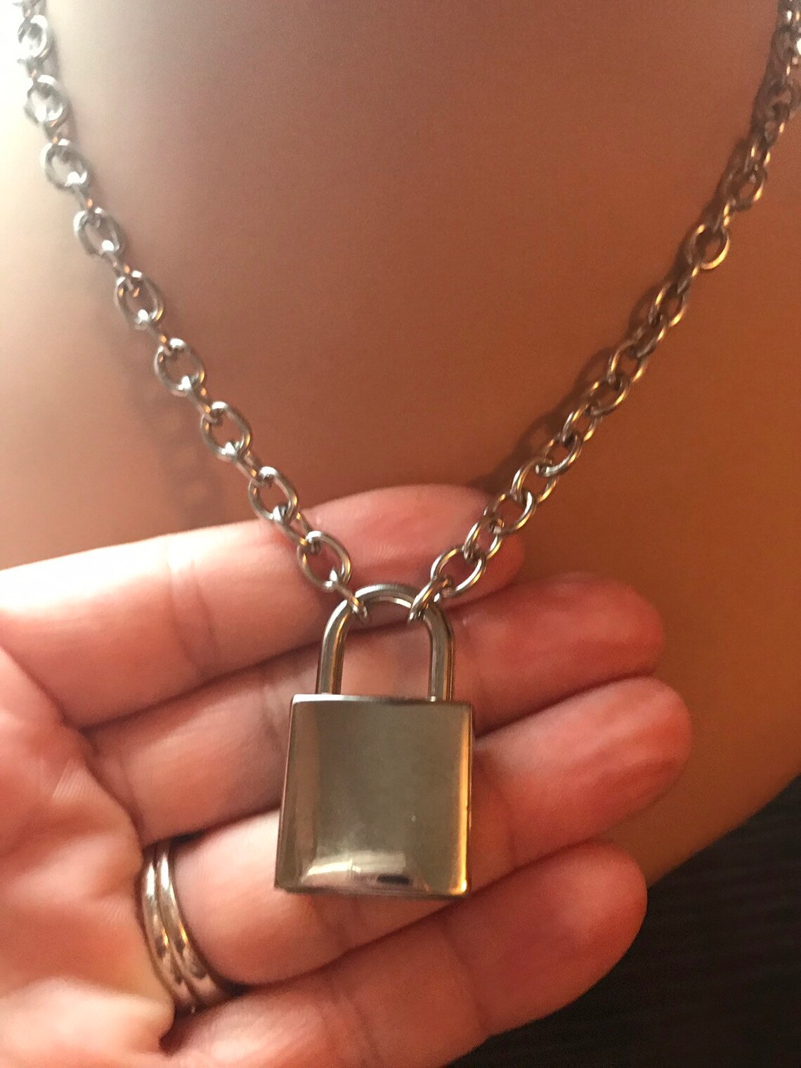 Padlock ChokerChain Choker Padlock NecklaceChoker Collar Etsy