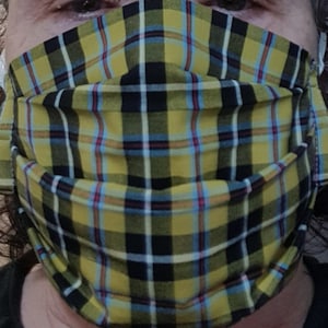 Cornish Tartan Pleated Face Mask