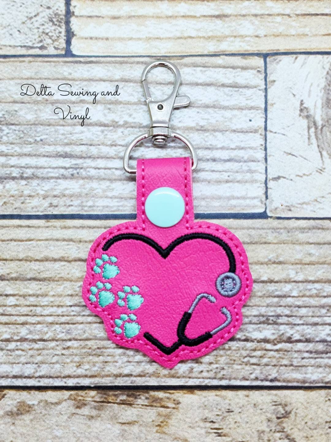 Paw Stethoscope Keychain Vet Tech Keychain Vet Key Fob Etsy