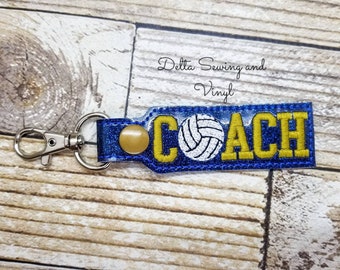 Volleyball Coach Keychain, Coach Key Fob, Volleyball Coach Gift, High School Coach Keychain, Coach Gift, College Volleyball Coach