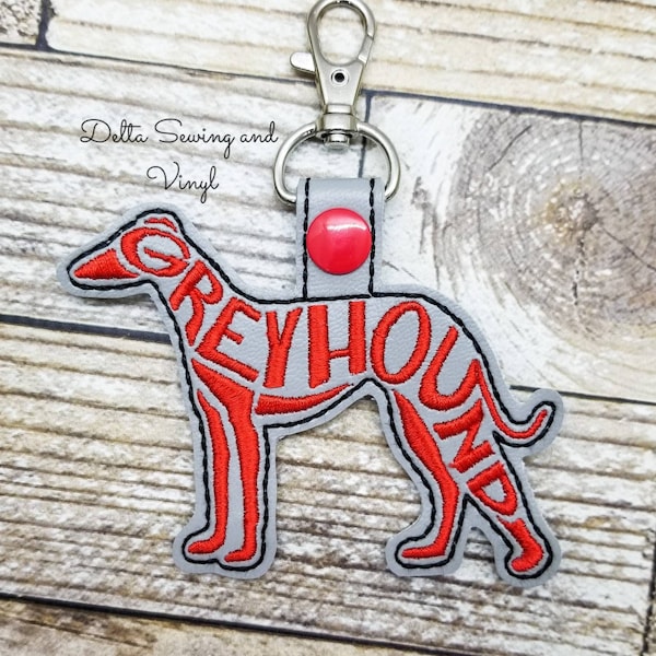 Greyhound Keychain, Greyhound Dog Key Fob, Dog Gift, Greyhound Lovers, Dog Lovers, Greyhound Gift, Italian Greyhound, I Love Greyhounds