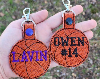 Basketball Keychain, Basketball Team Key Fob, Basketball Accessory, Basketball Team Bag Tag, Basketball Team Keychain, Basketball Player