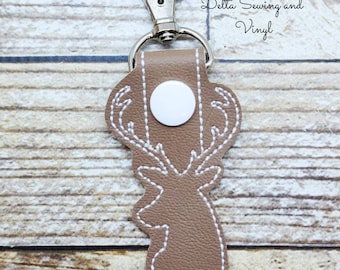 Buck Keychain, Deer Key Fob, Buck Key Fob, Hunting Keychain, Deer Keychain, Deer Charm, Buck Charm, Gift for Hunters