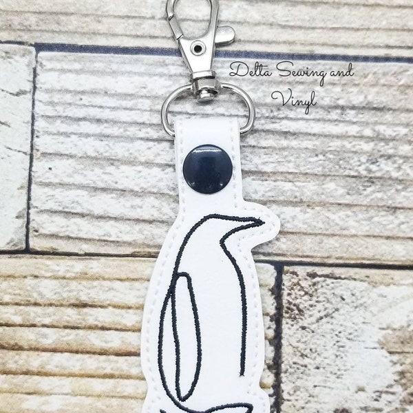 Penguin Keychain, Penguin Key Fob, Animal Zipper Pull, Zoo Animal Keychain