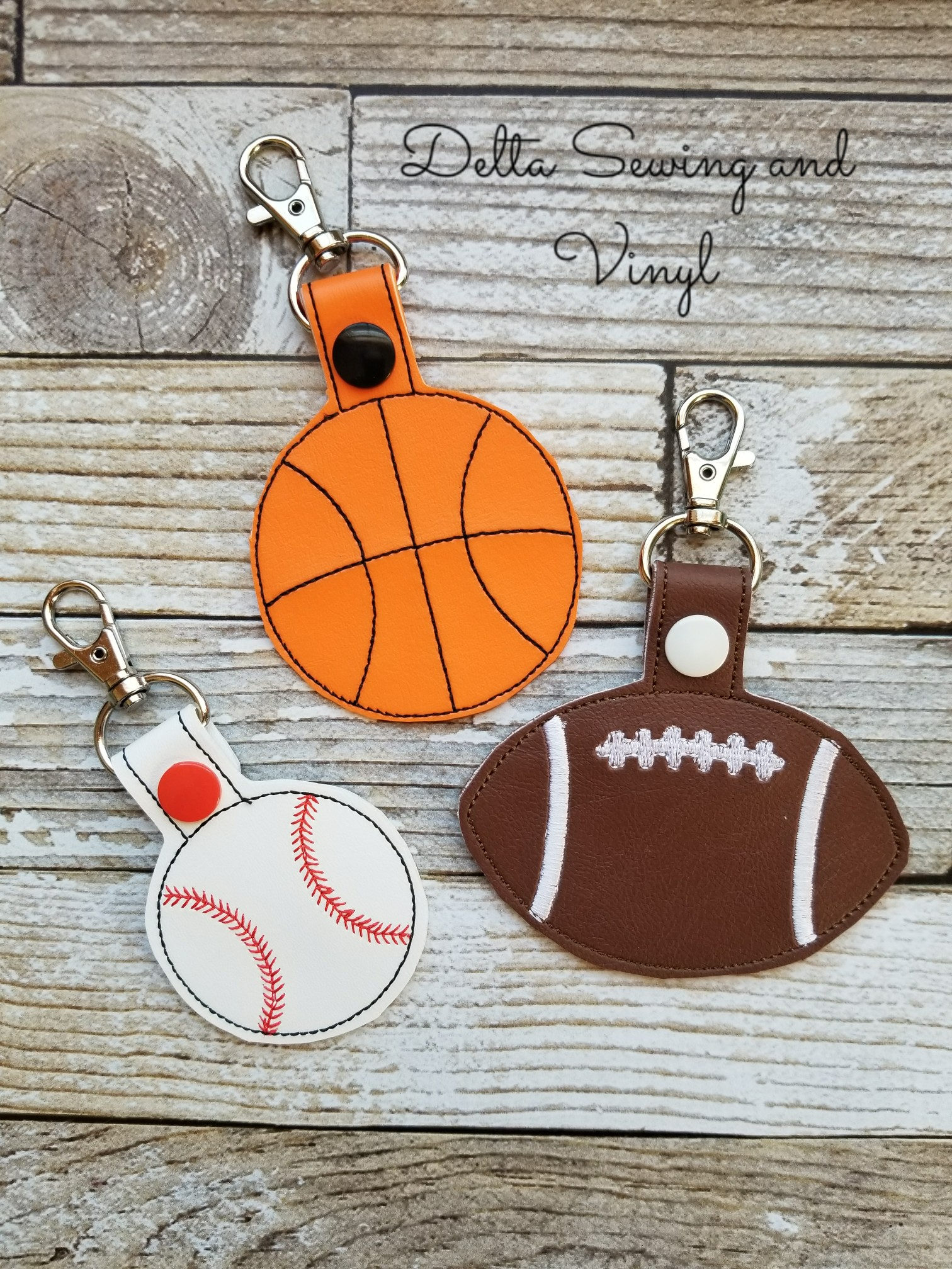 Sports Keychain Sports Key Fob Sports Snap Tab Football Etsy