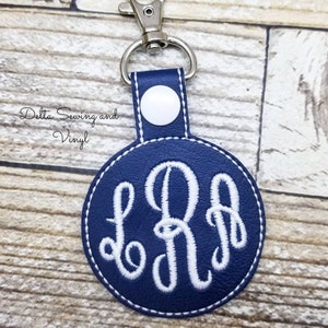 Monogram Keychain, Monogram Key Fob, Monogram Snap Tab, Monogram Charm, Monogram Zipper Pull, Gift for Girls